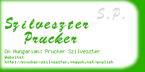 szilveszter prucker business card